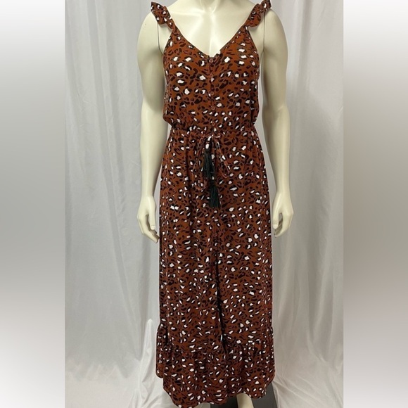 Black Tape Cheetah/ Leopard Print Maxi Dress Size Medium - Picture 1 of 5